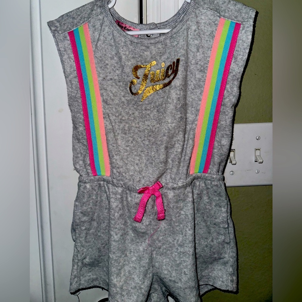 Juicy Couture Y2K Girls Rainbow Terrycloth Romper EUC 3T